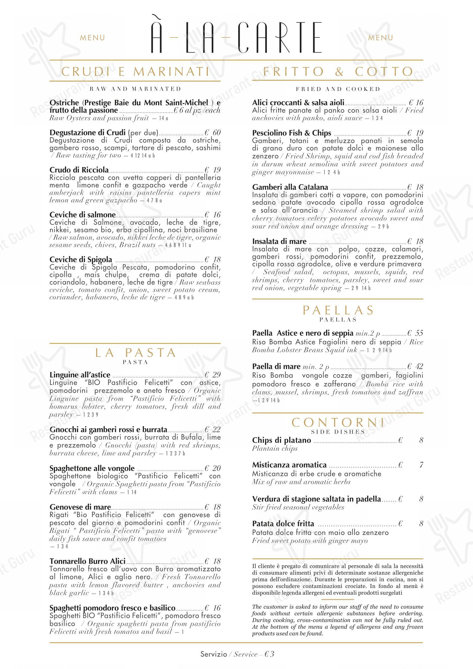 Menu di Ristorante Pesciolino - Menu