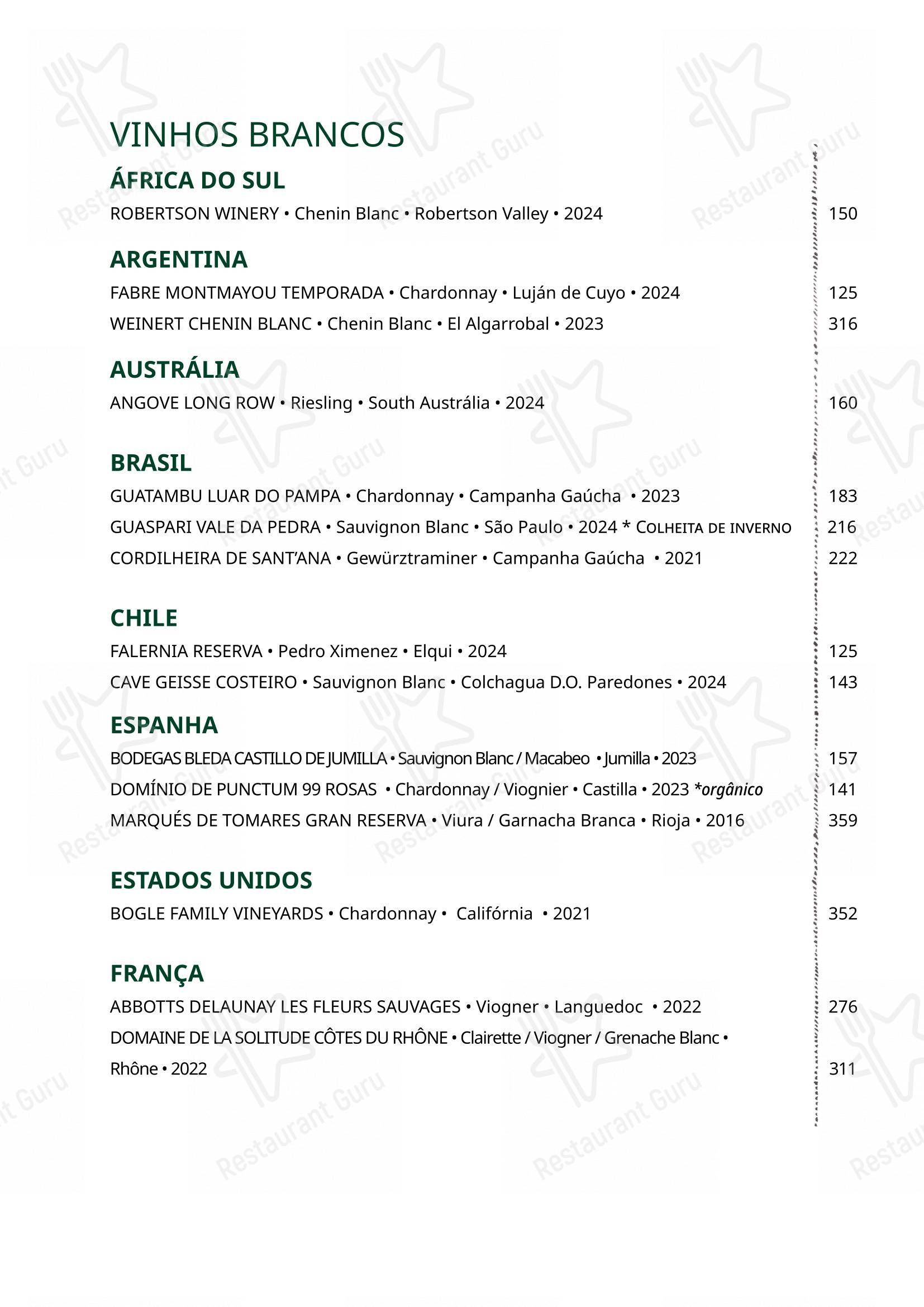 Wine Menu para Ráscal Higienópolis em São Paulo