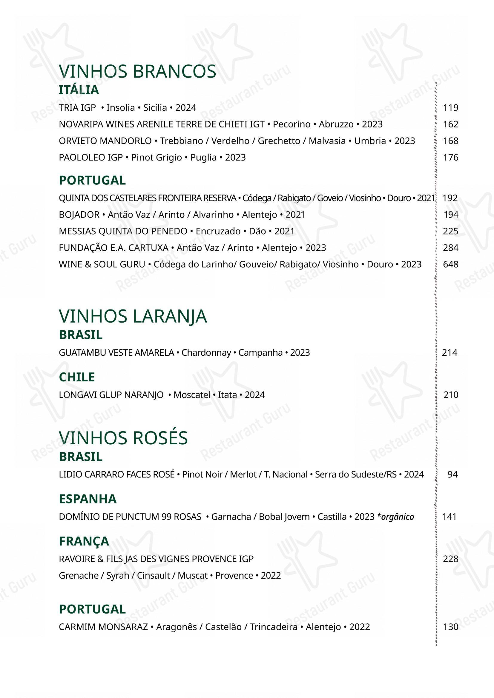 Lunch Menu para Ráscal Higienópolis em São Paulo