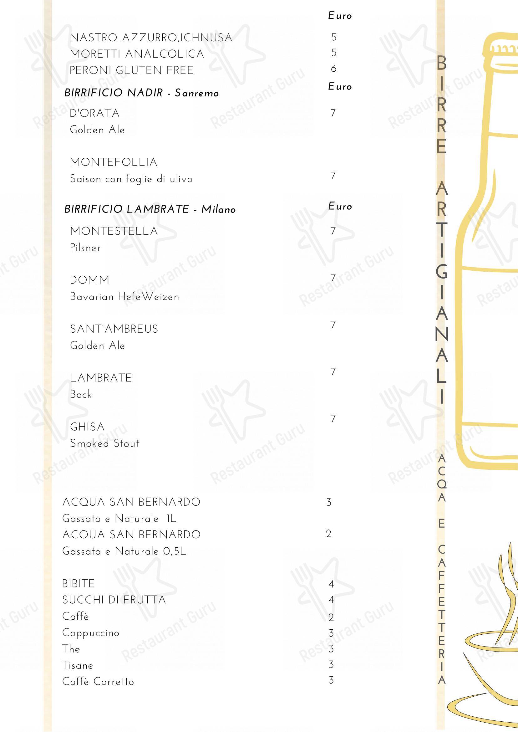 Menu bar per Ristorante La Ruota in Imperia