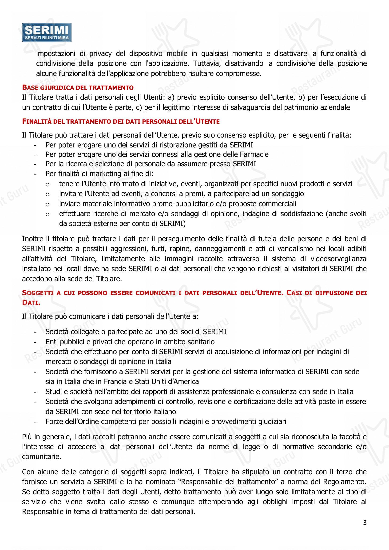 Wine Menu per SERIMI ristorante