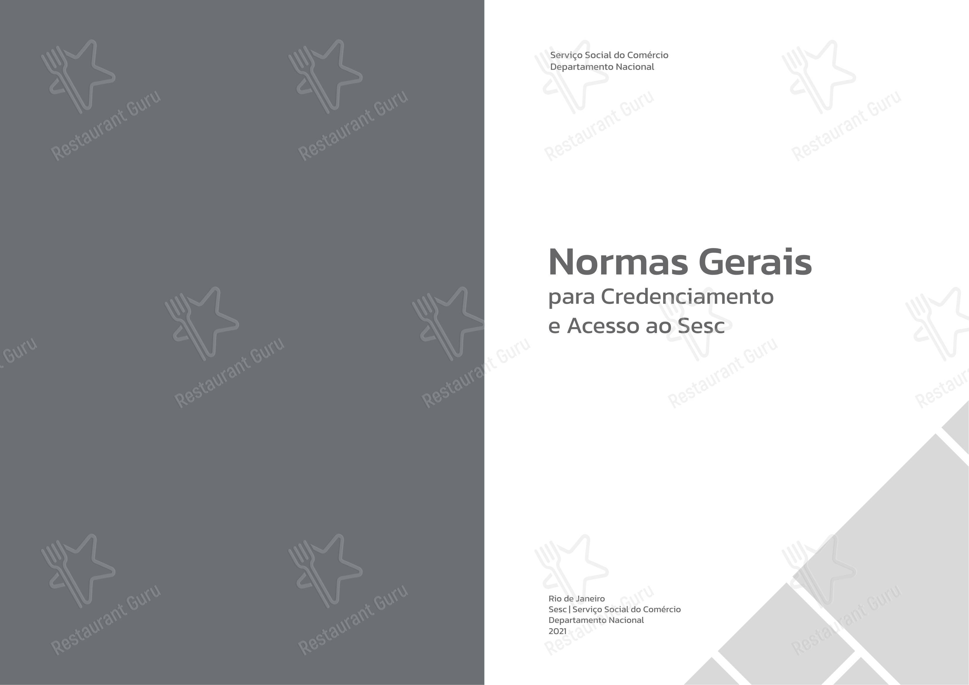 SESC Centro Histórico menu - 菜单