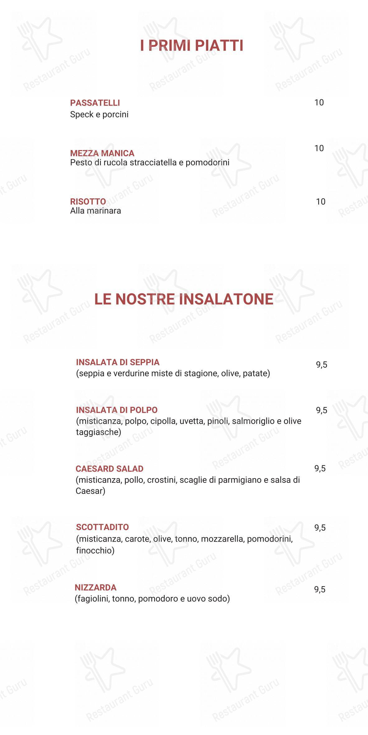 Menu di Scottadito - Menu