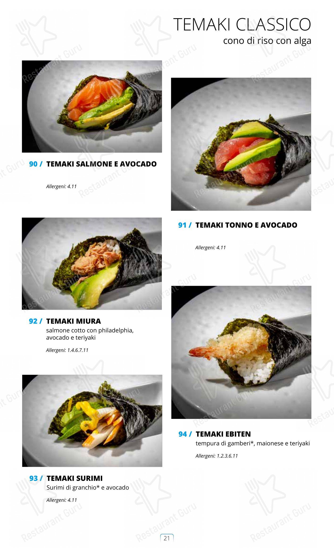 Menu di Sushi City Como - pasti e bevande