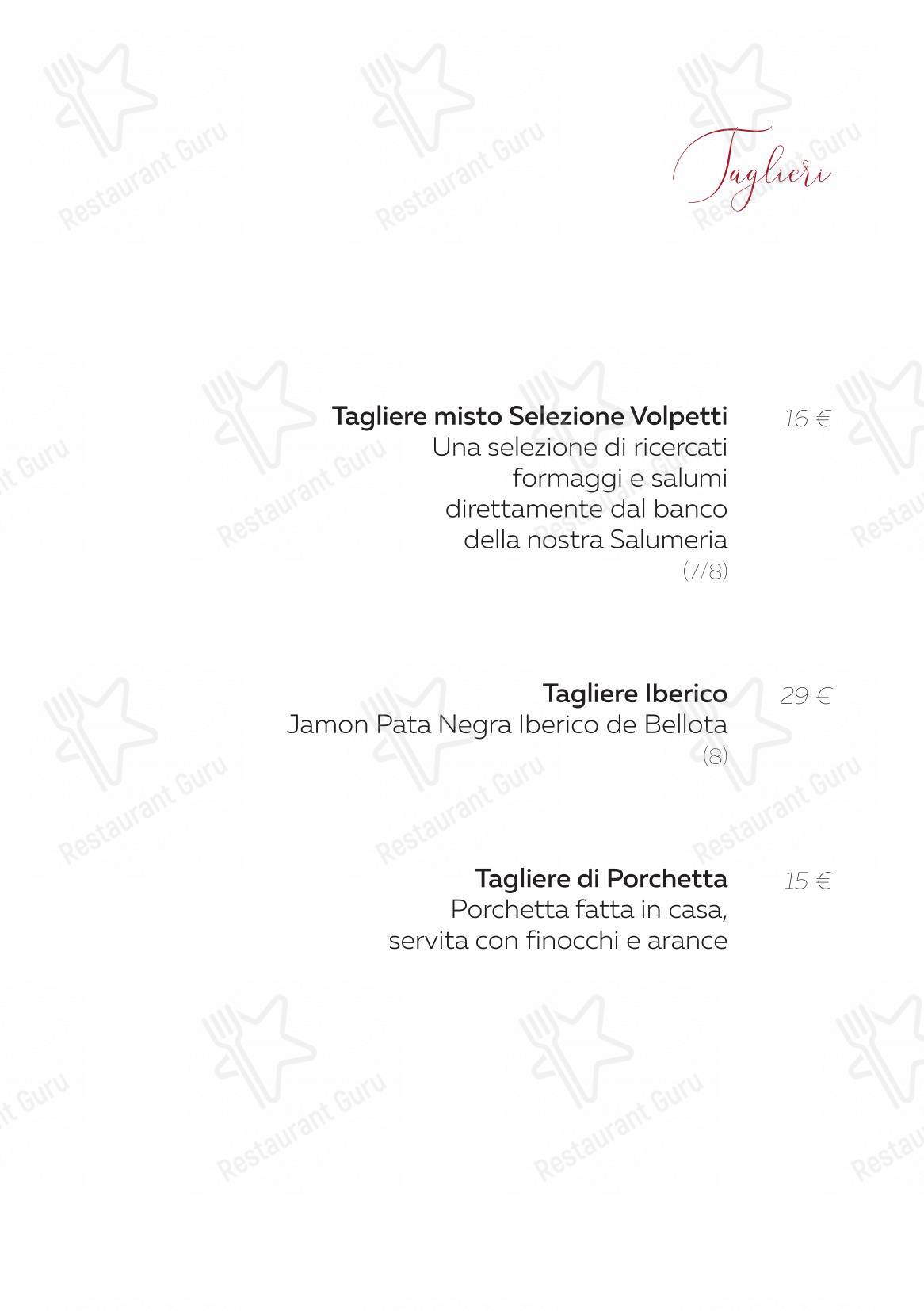 Menu di Taverna Volpetti - Menu bar