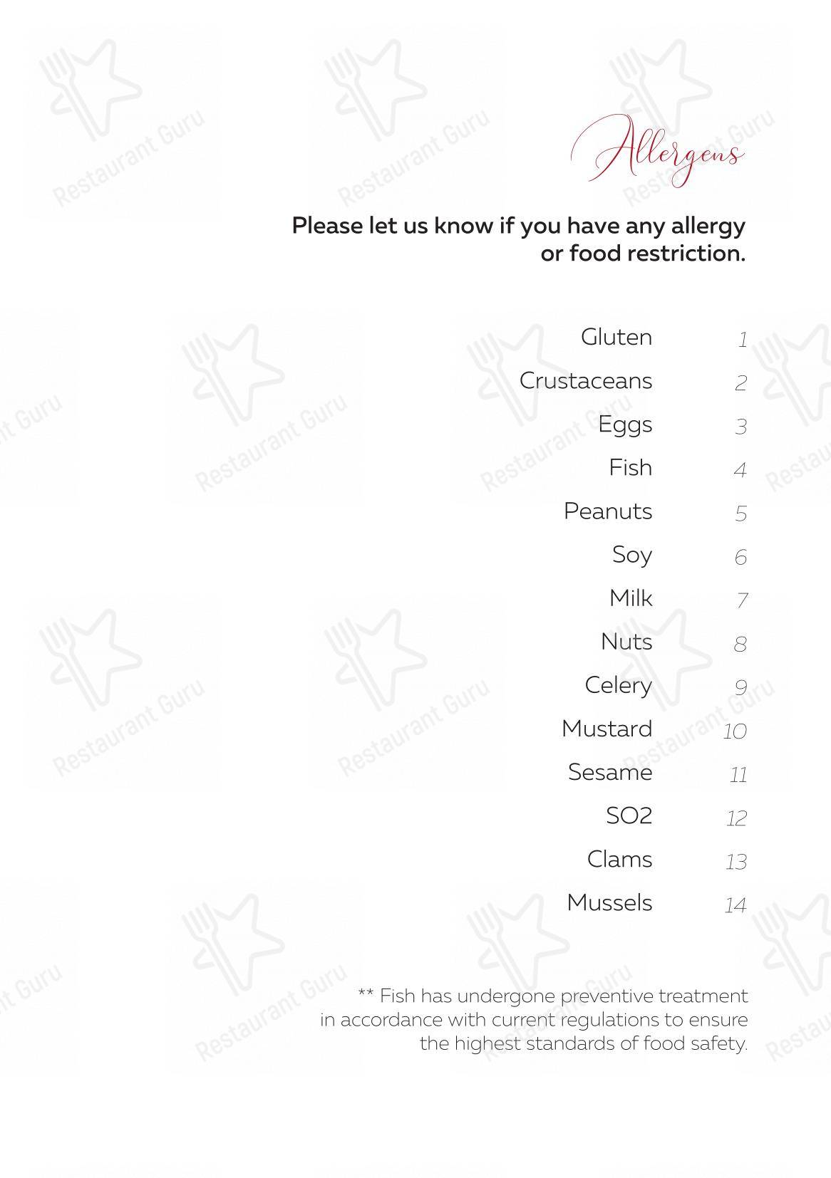 Menu di Taverna Volpetti - Menu bar