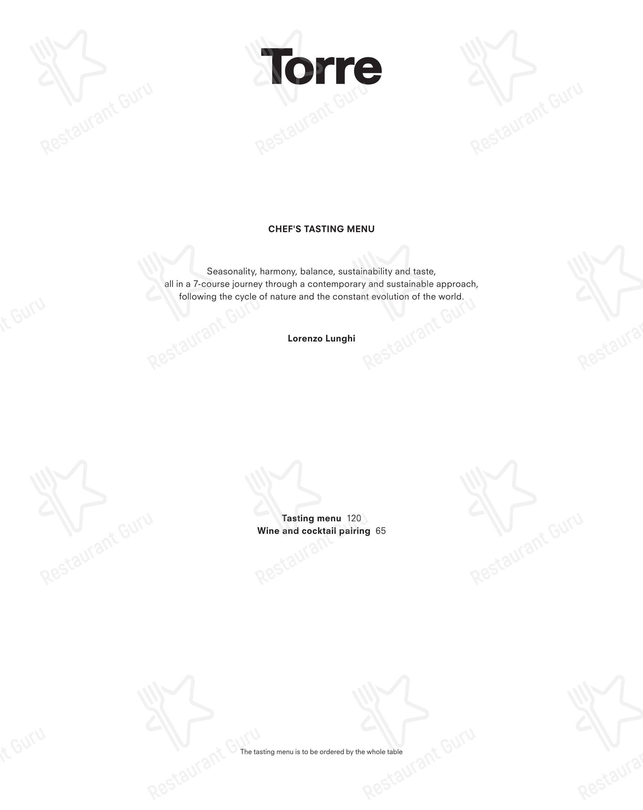 Menu bar per Torre ristorante