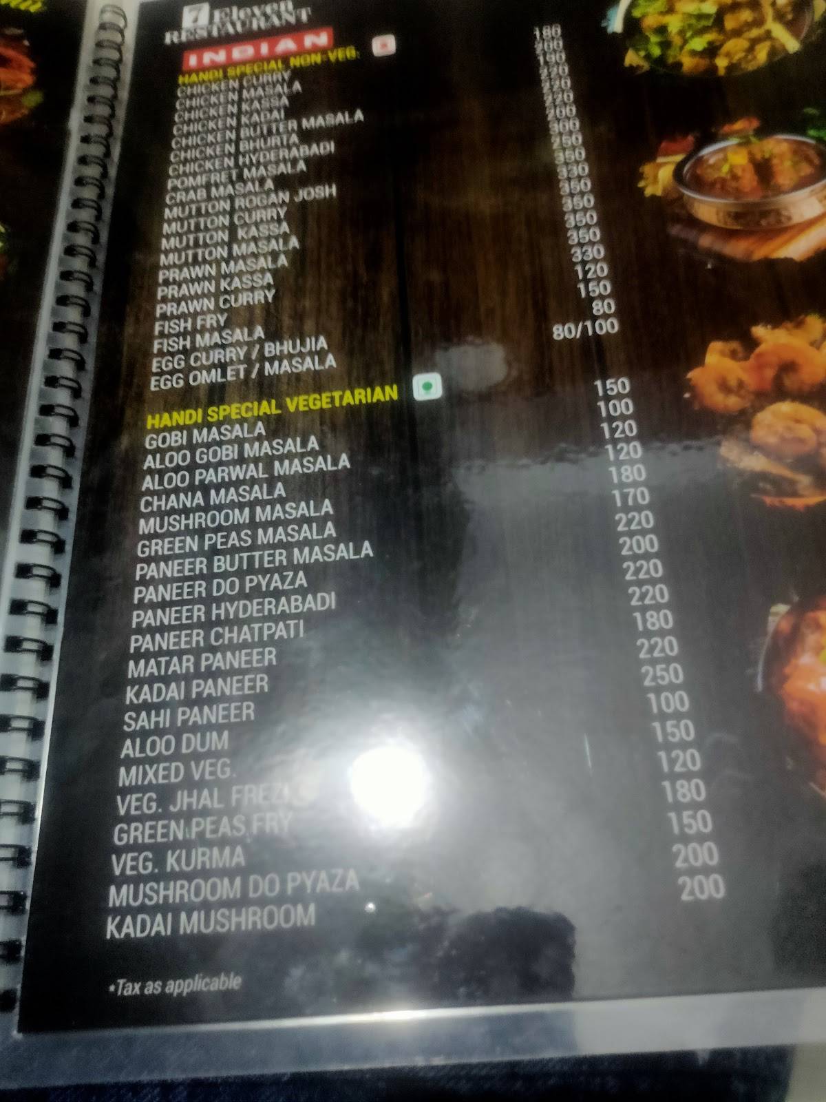 7 Eleven Restaurant menu