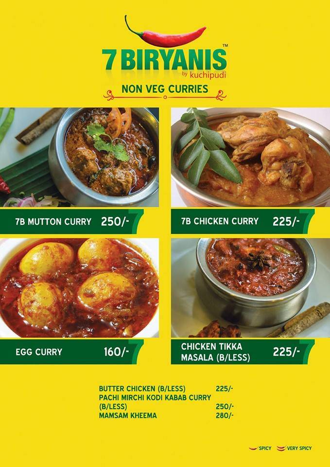 7Biryanis menu