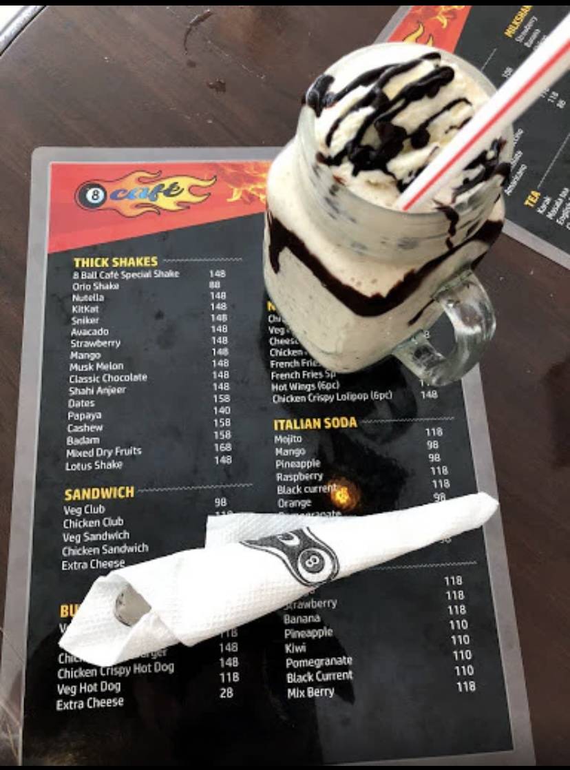 8 ball cafe menu