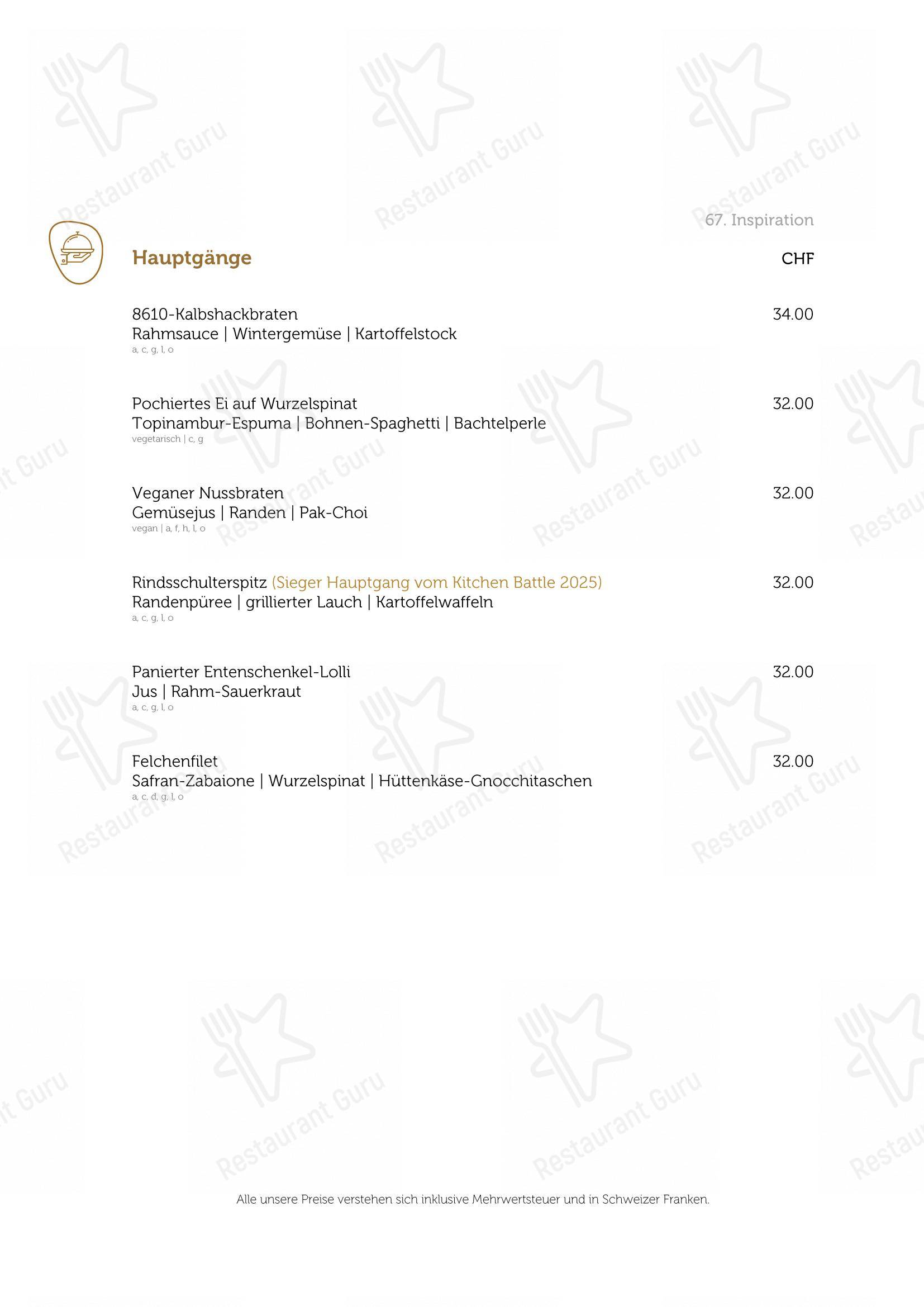 Menu per 8610 Restaurant ristorante