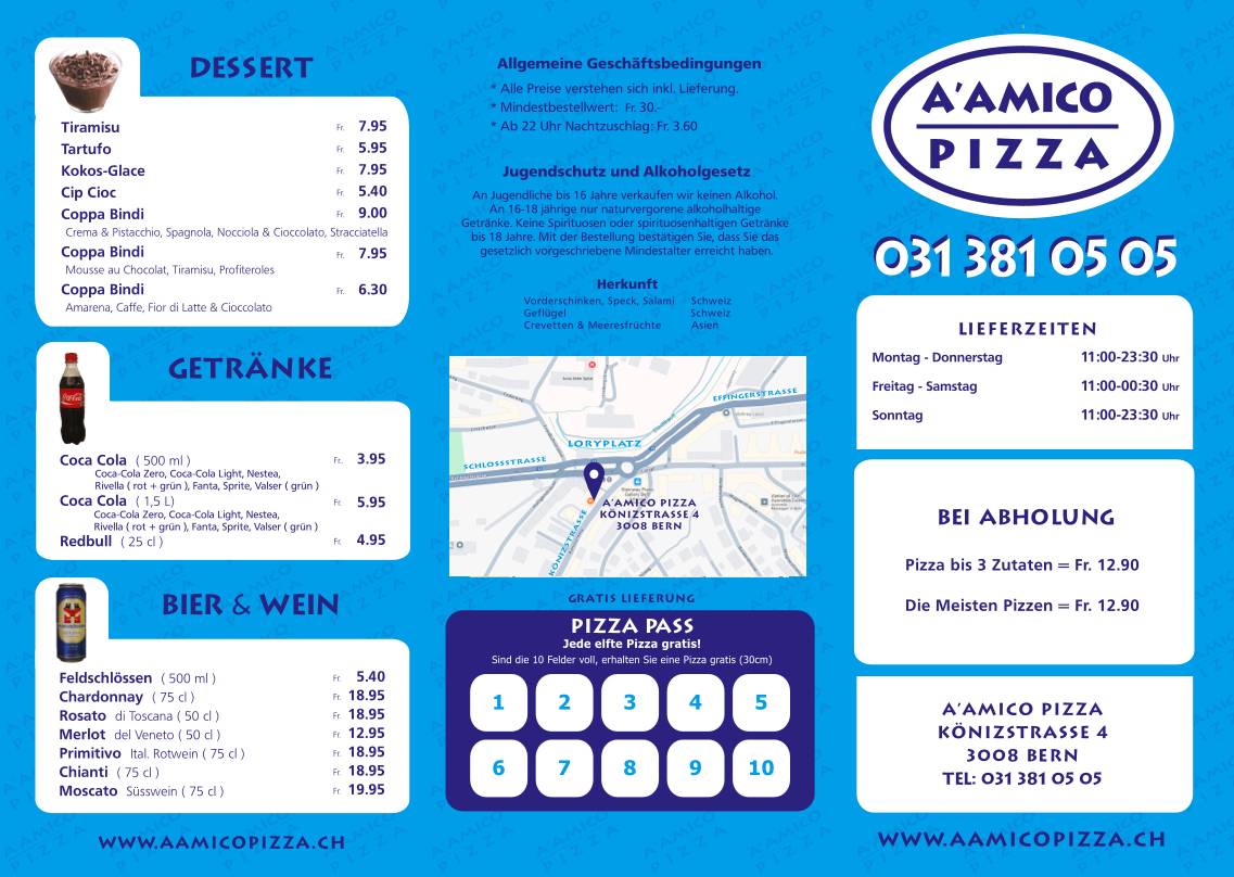 Menu di A' Amico Pizza GmbH 