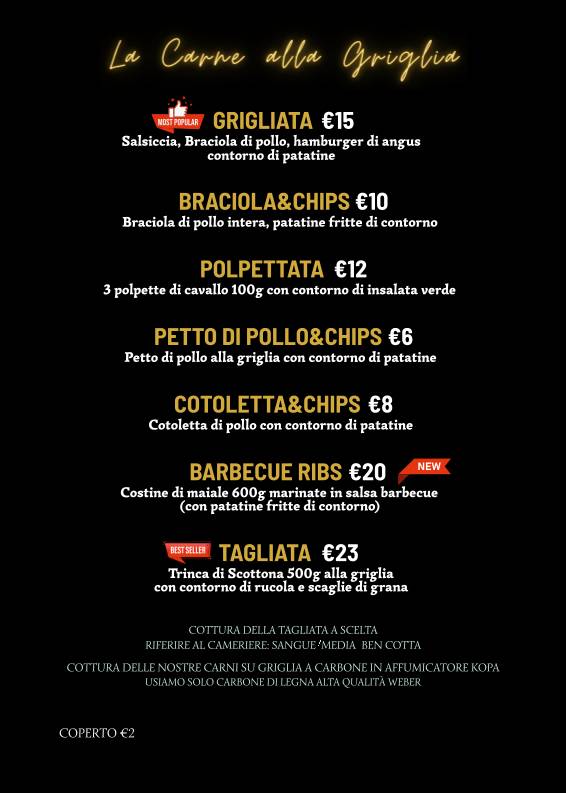 Menu di A Prosciutteria Burgeria e Ristorante 