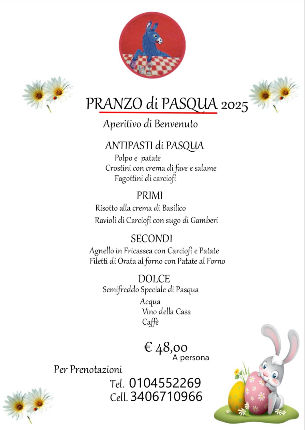 Menu di ALLA BOCCA DELL'ASINO 