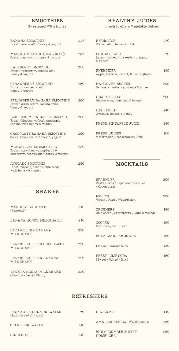 AMA Cafe Rajpur Road menu