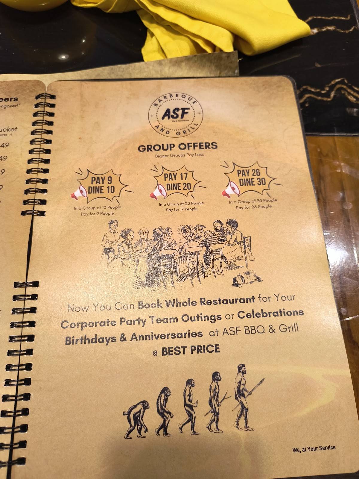 ASF - Ancient Stone Flames BBQ & Grill Jubilee Hills, Hyderabad menu