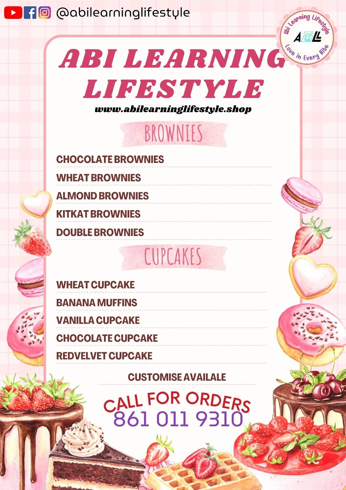 Abi Learning Lifestyle (Home Baker) menu
