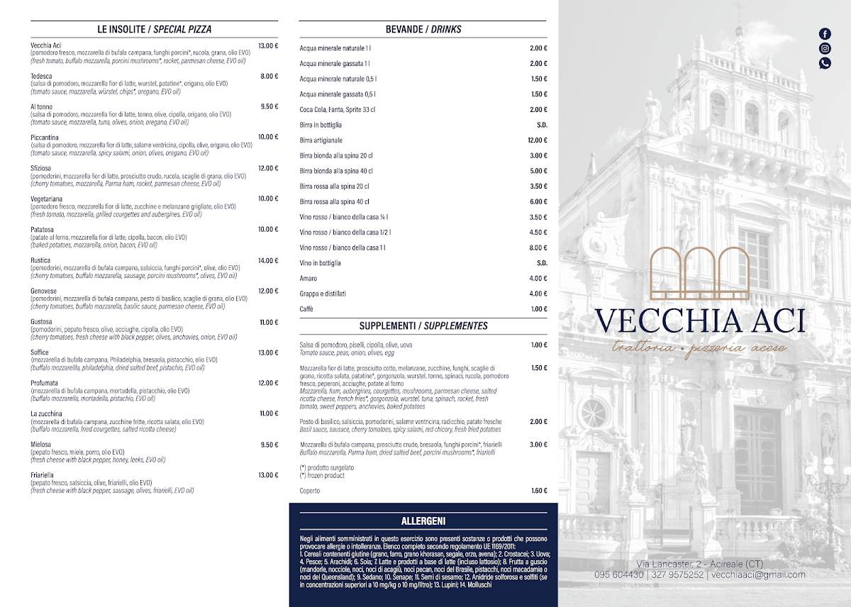 Menu di Vecchia Aci 