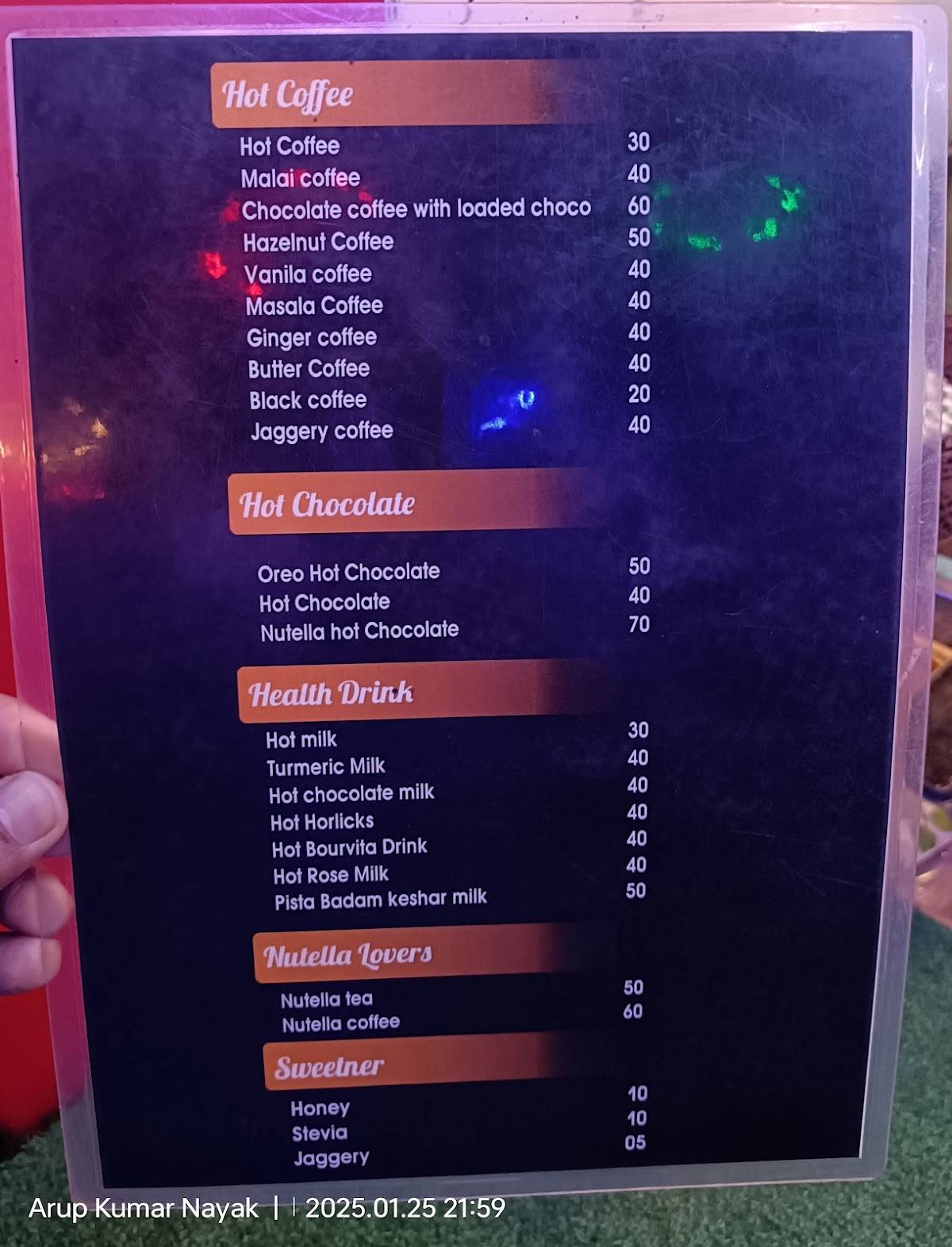 Adda Cafe menu