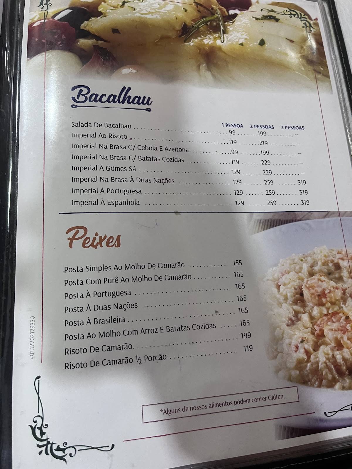 Adega Duas Nações cardápio