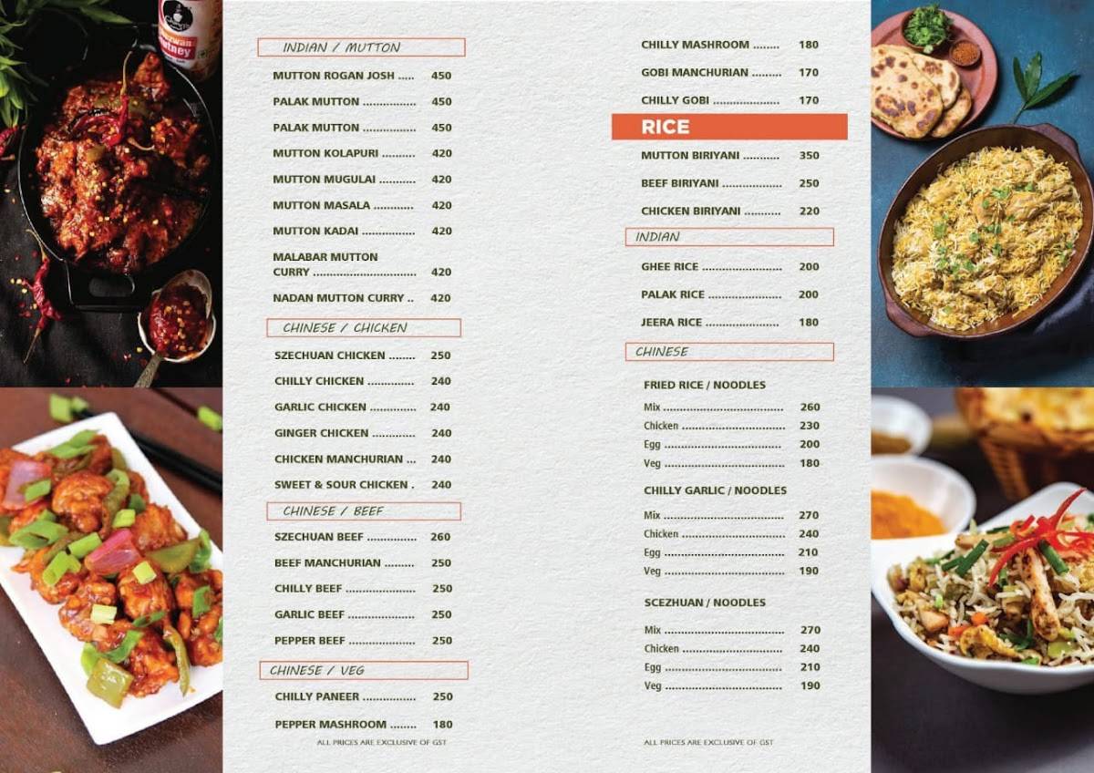 Pepino Restaurant & Caterers menu