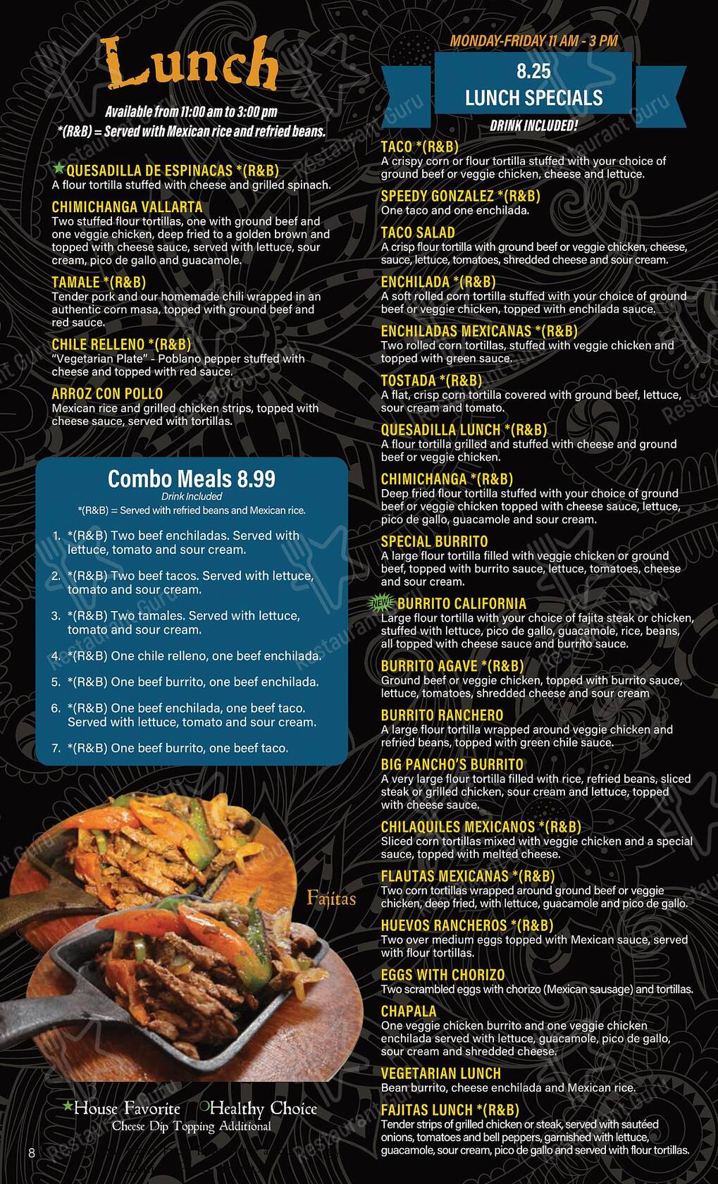 Menu at Agaves Mexican Grill restaurant, Henderson