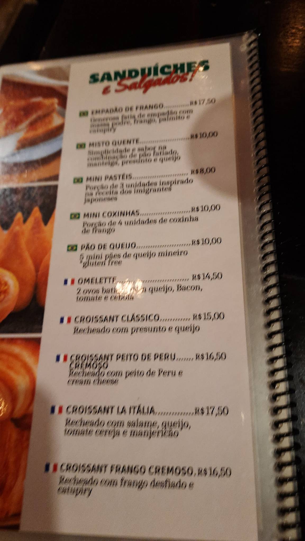 Aguabar e Café cardápio