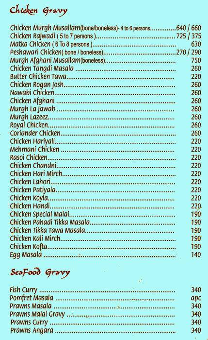 Ahmed Bhai's Bry & Dry menu