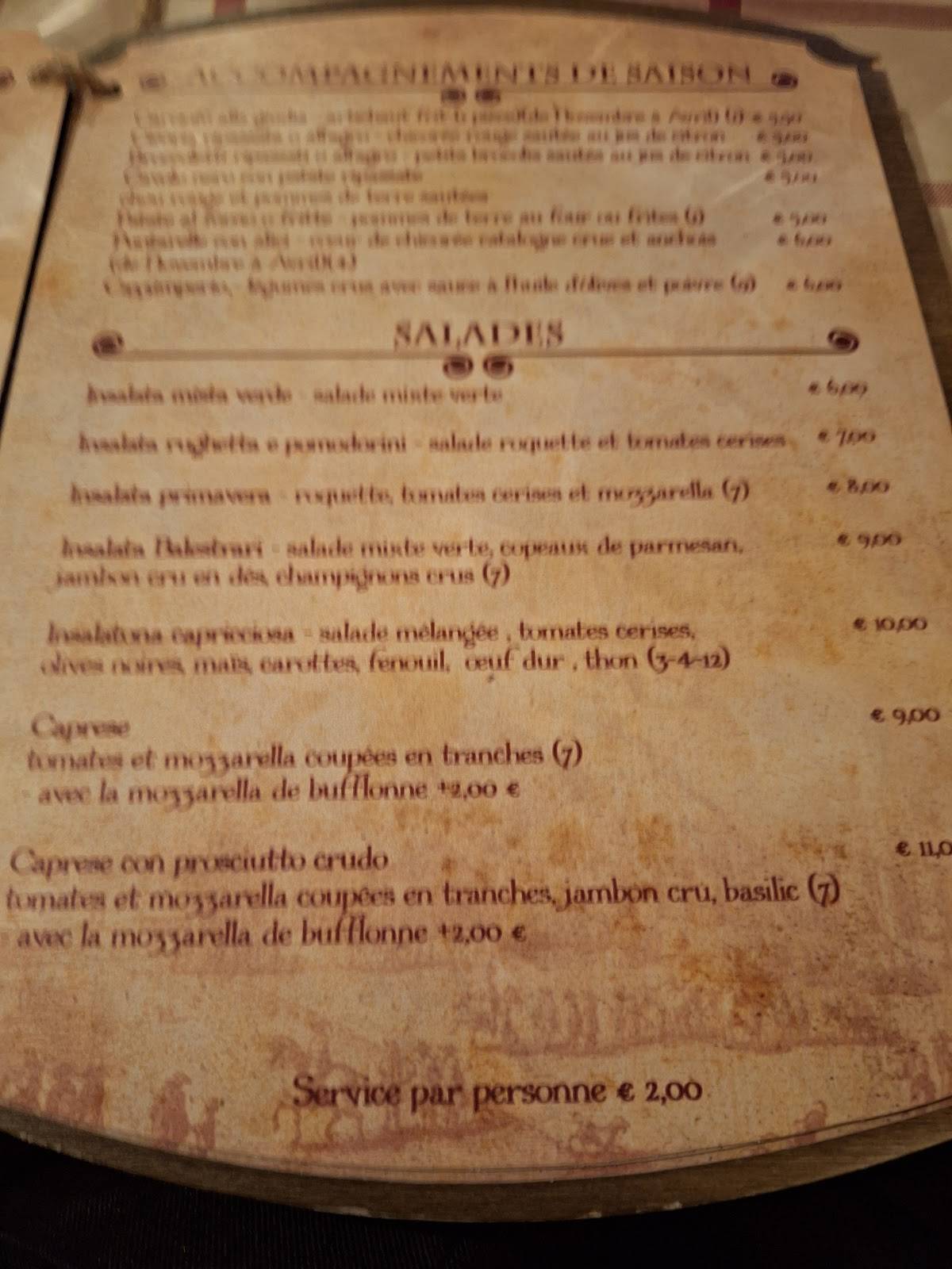 Menu di Ai Balestrari In Prati 