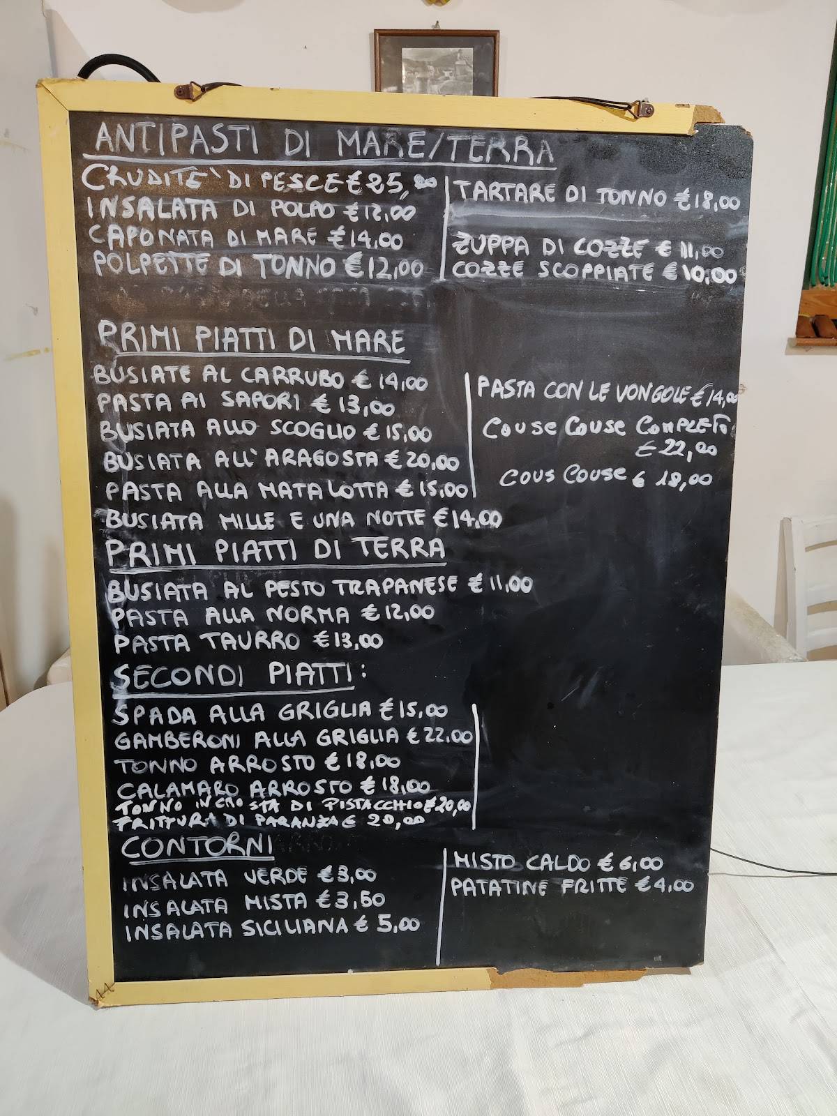 Menu di Al Carrubo 
