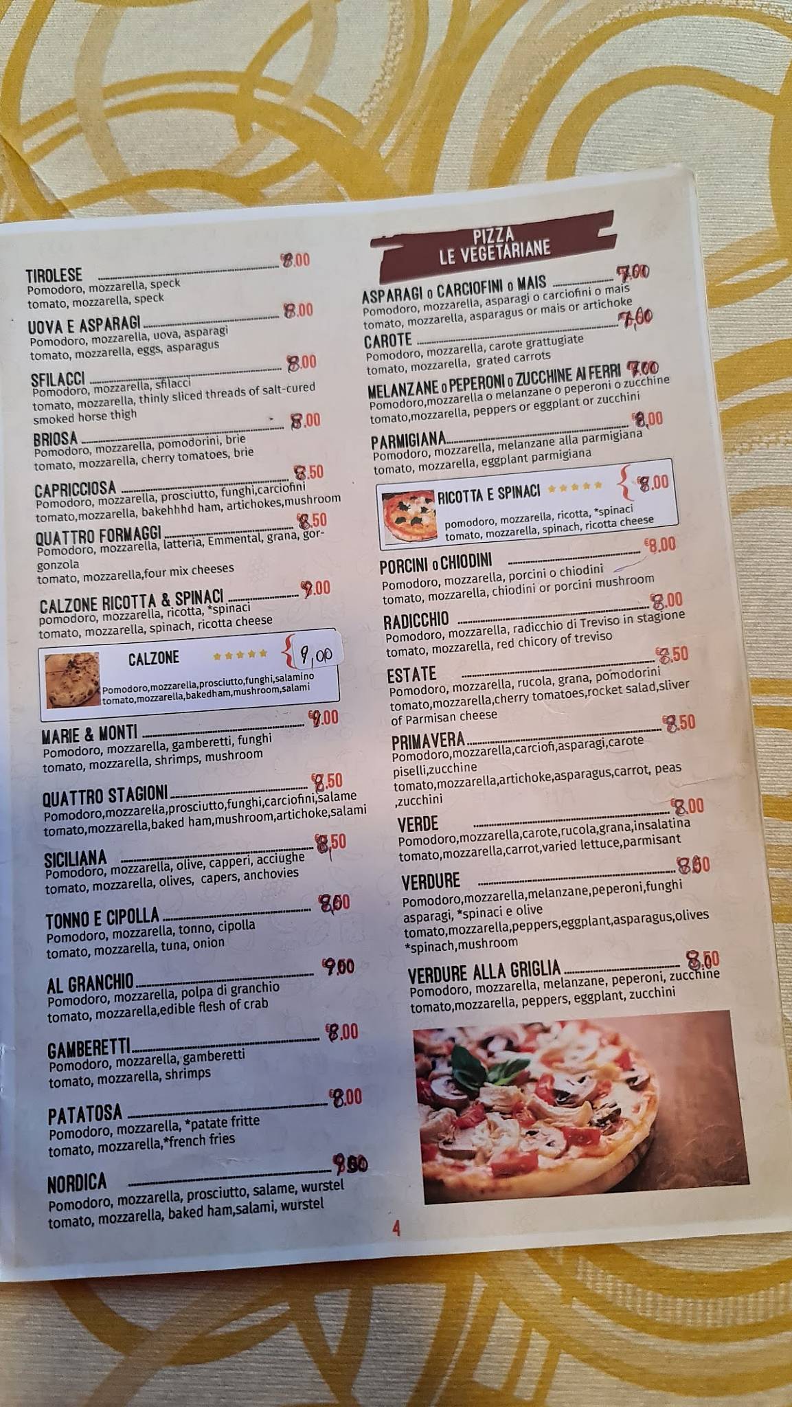Menu di Al Ponte 