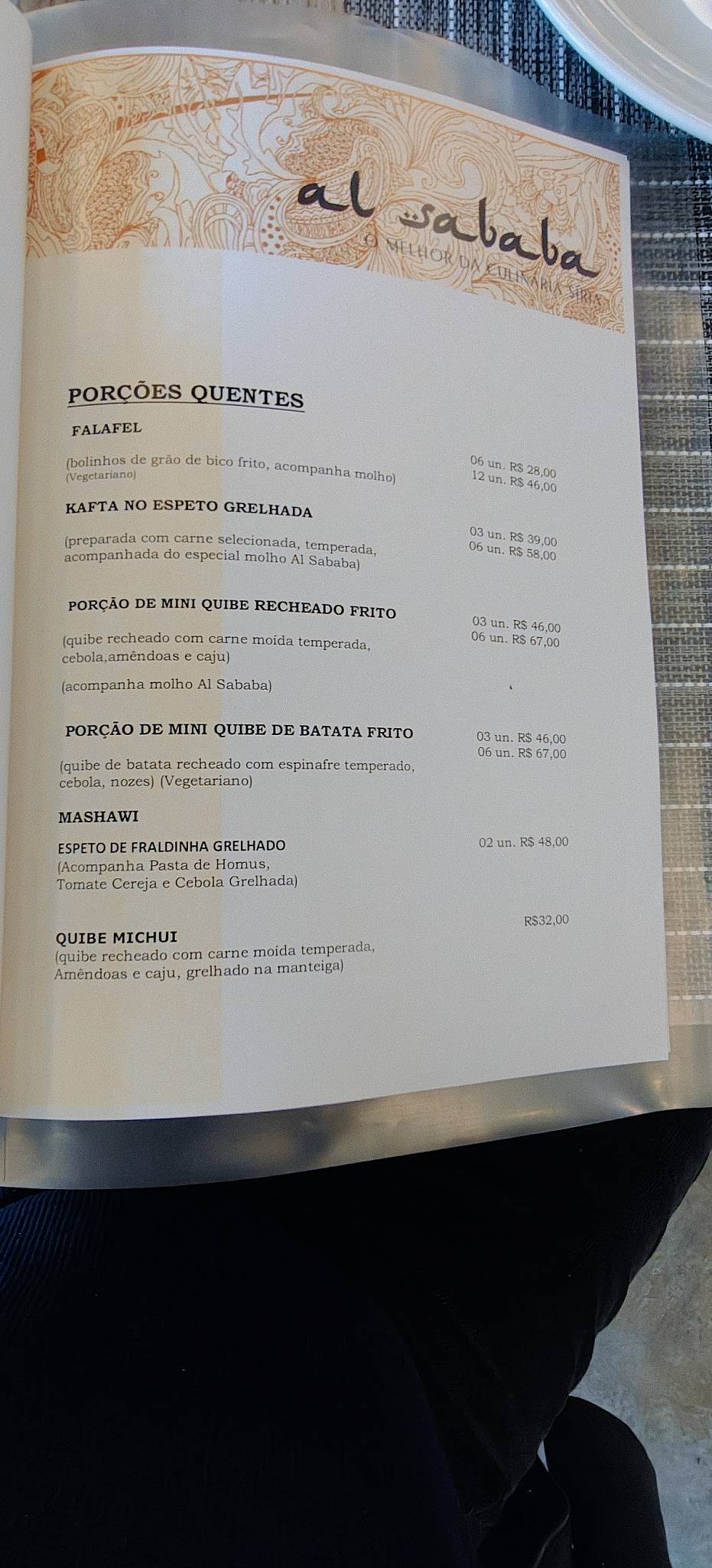 Al Sababa cardápio