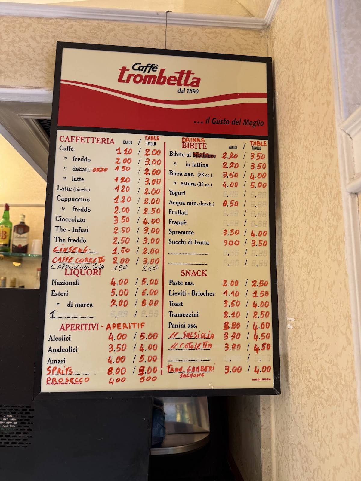 Menu di Al Sipario Bar 