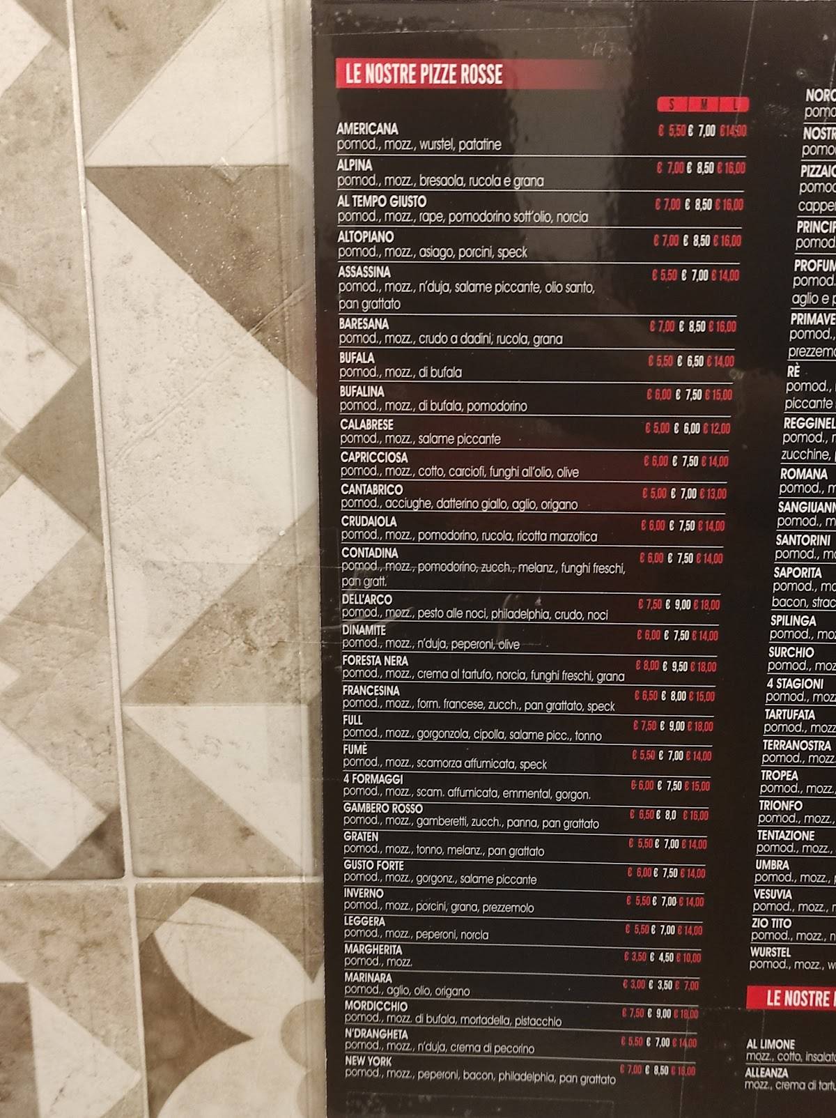 Menu di Al Tempo Giusto 