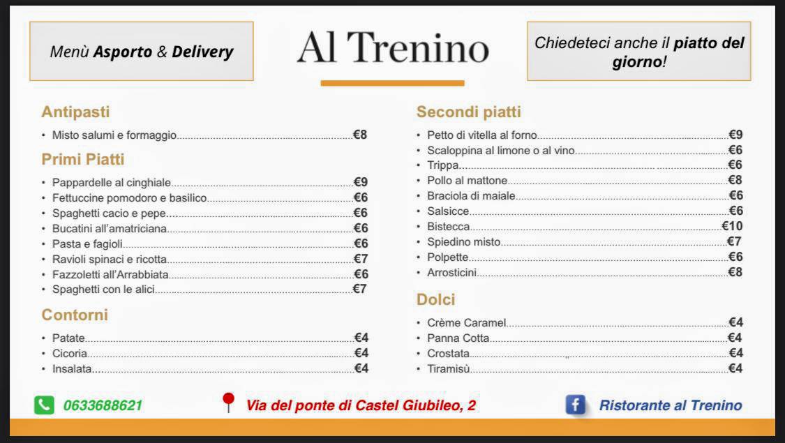 Menu di Al Trenino 