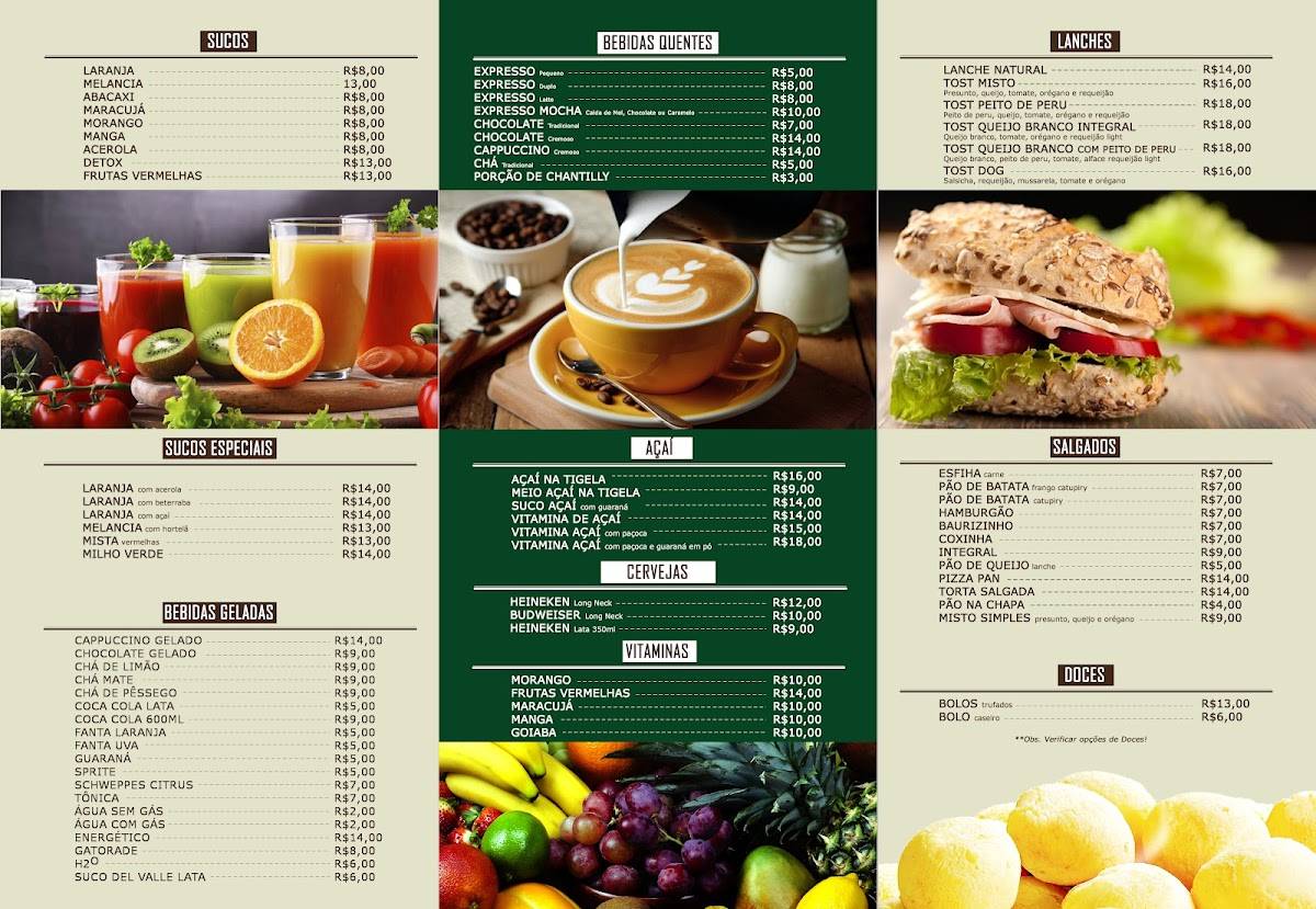 Alameda Café cardápio