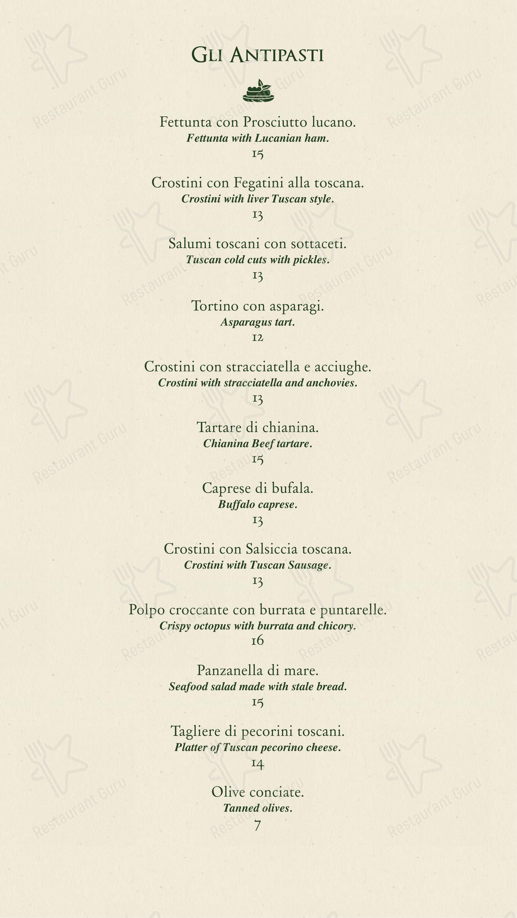 Menu bar per Ristorante Alba D'oro in Milano