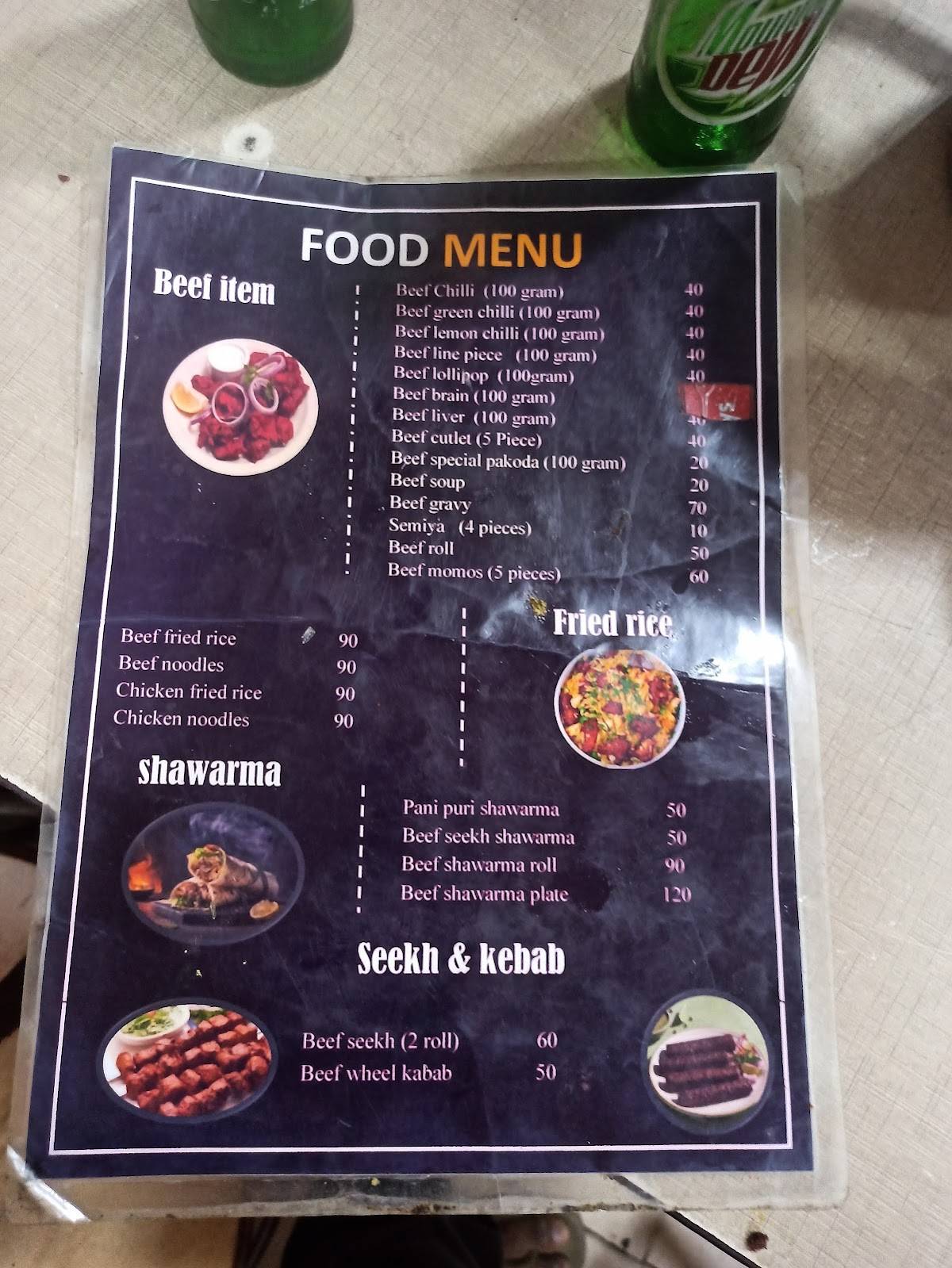 Ali beef center menu