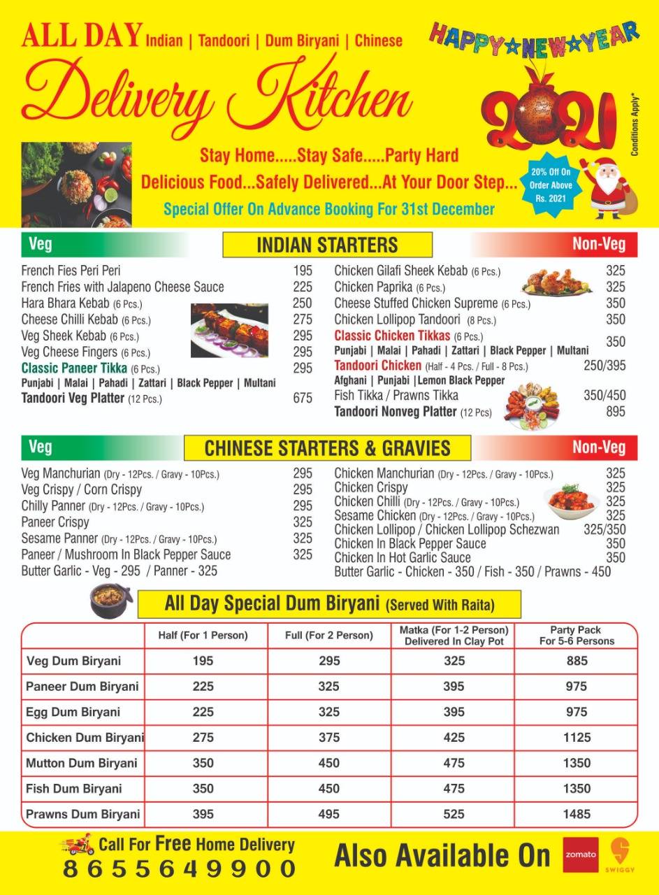 All Day Kitchen & Cafe menu