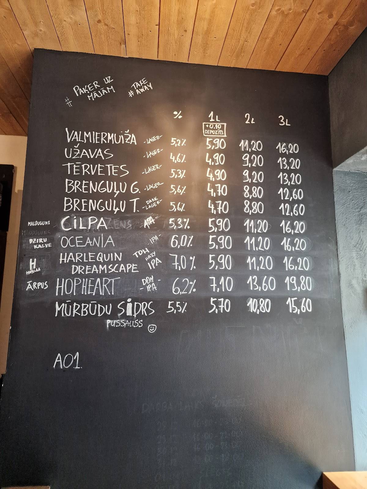 Menu de Alus Muiža
