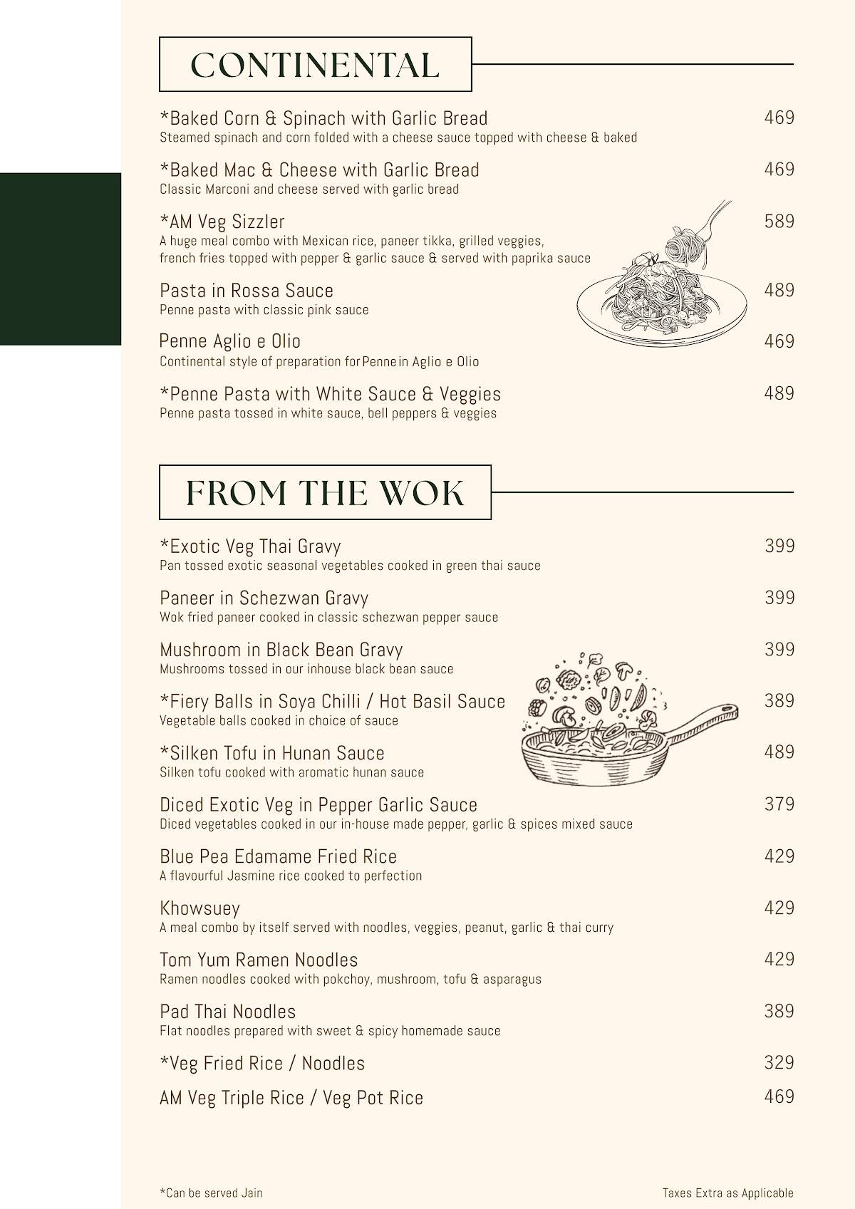 Amantran Casual Dining menu