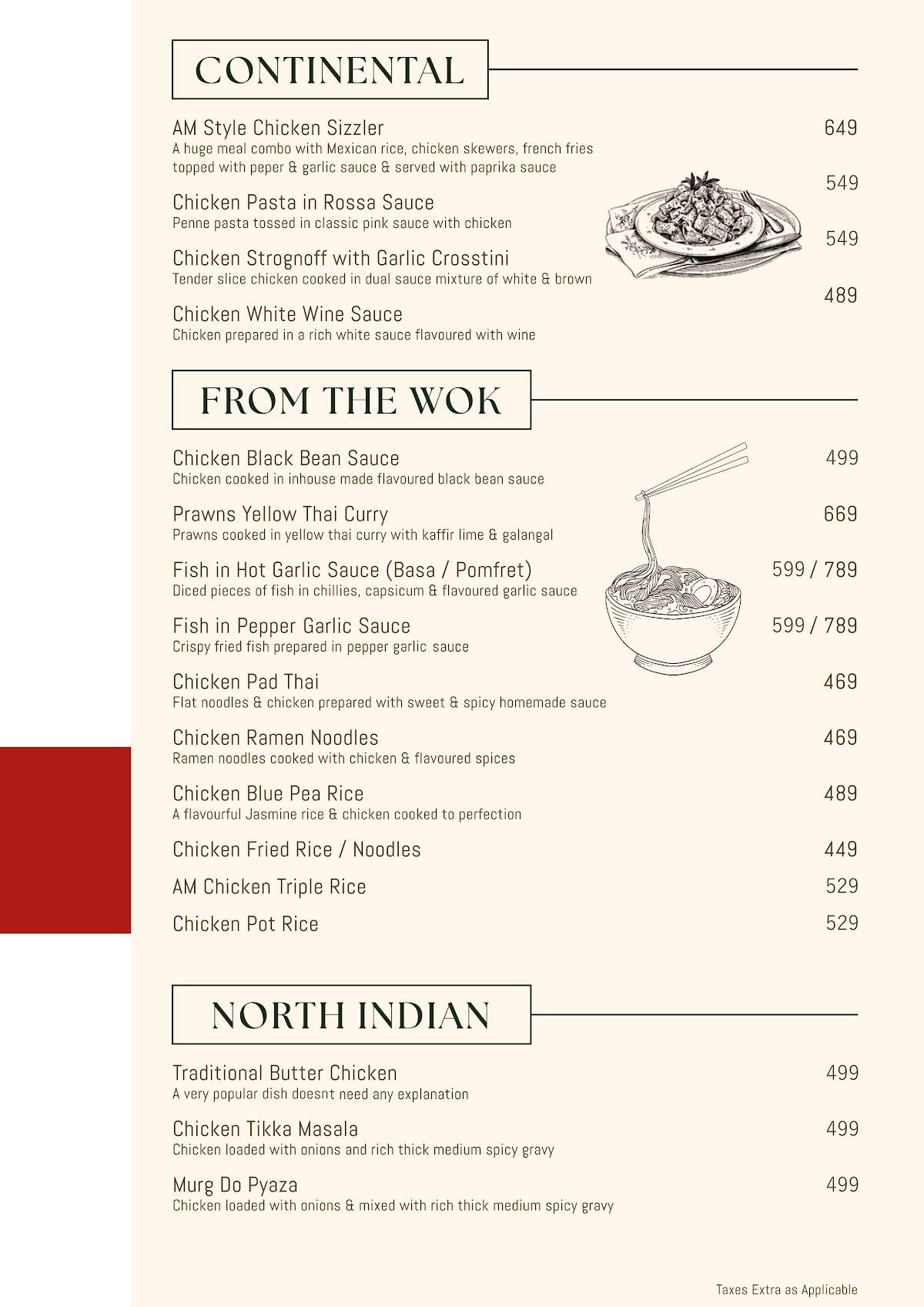 Amantran Casual Dining menu