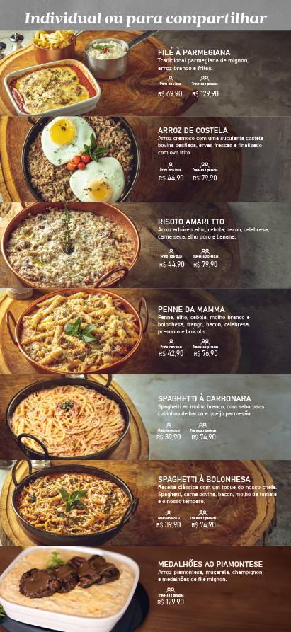 Amaretto Gourmet cardápio