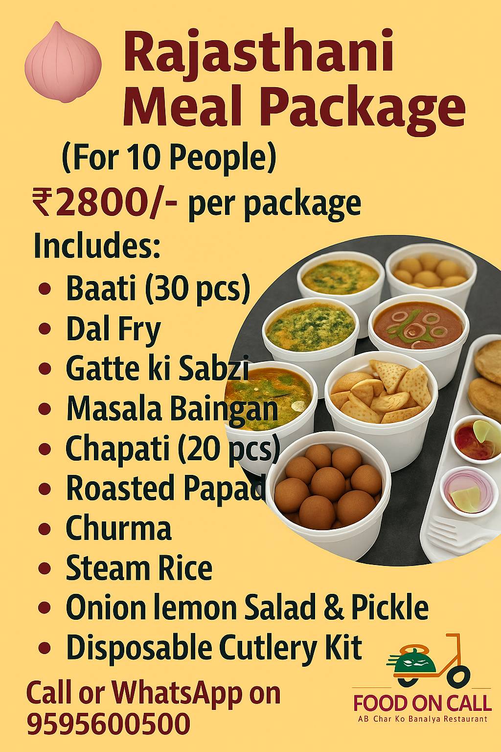 FOOD ON CALL Restaurant (Best Veg Restaurant) menu