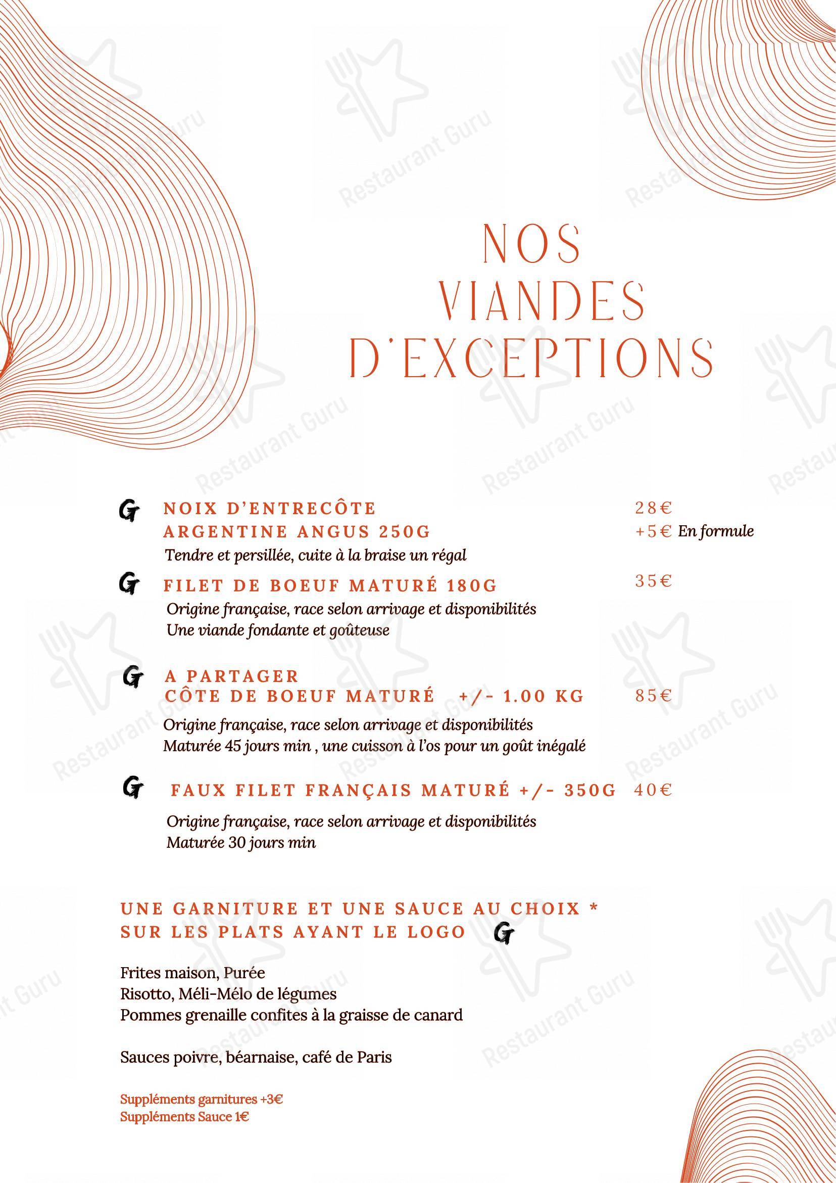 Menu pour Anagram Restaurant - Menu