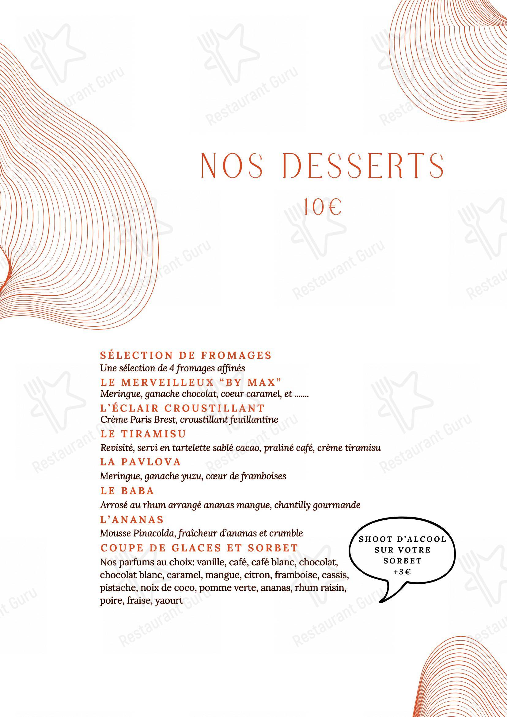 Menu pour Anagram Restaurant - Menu