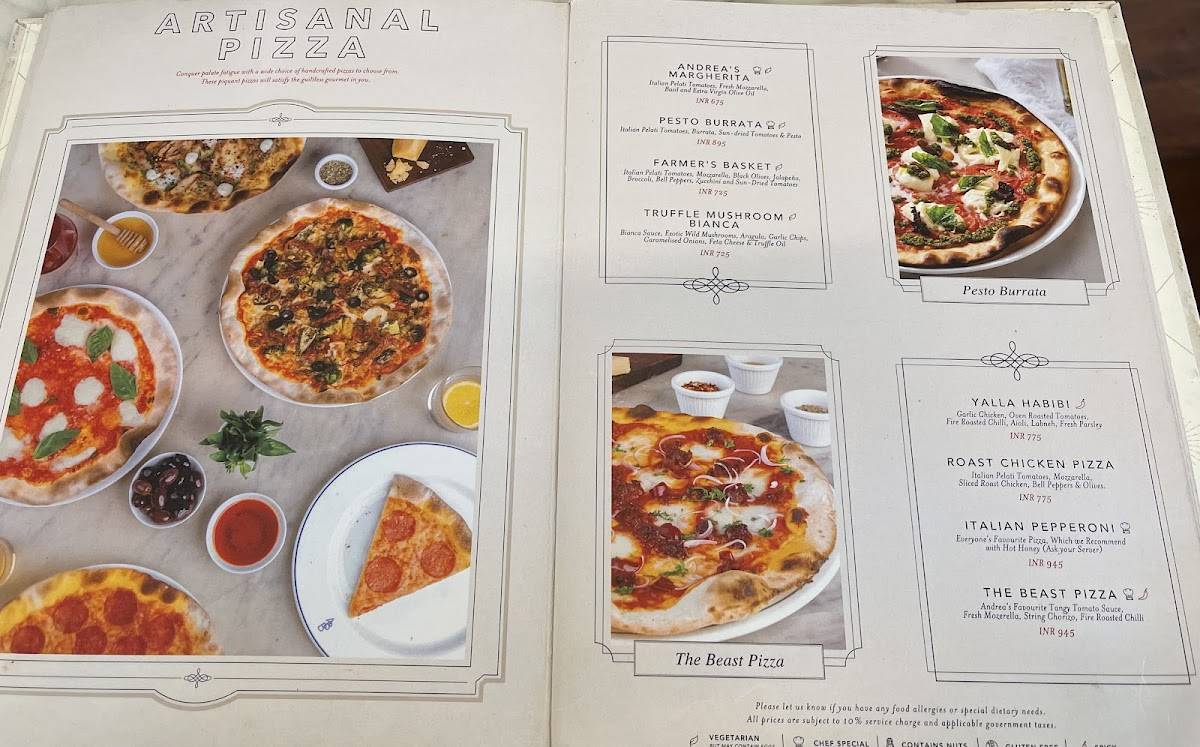 Andrea's Bar & Brasserie menu