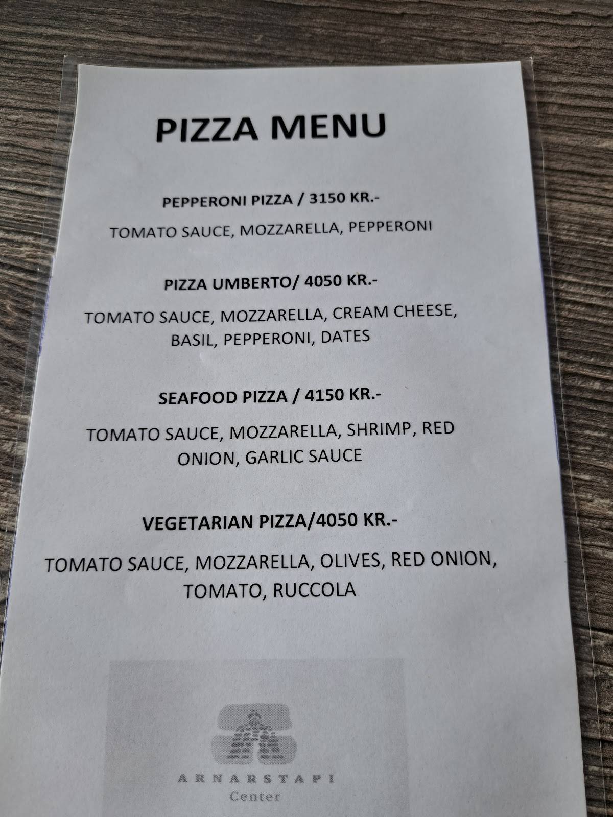 Menu de Arnarstapi Center and Snjófell Restaurant