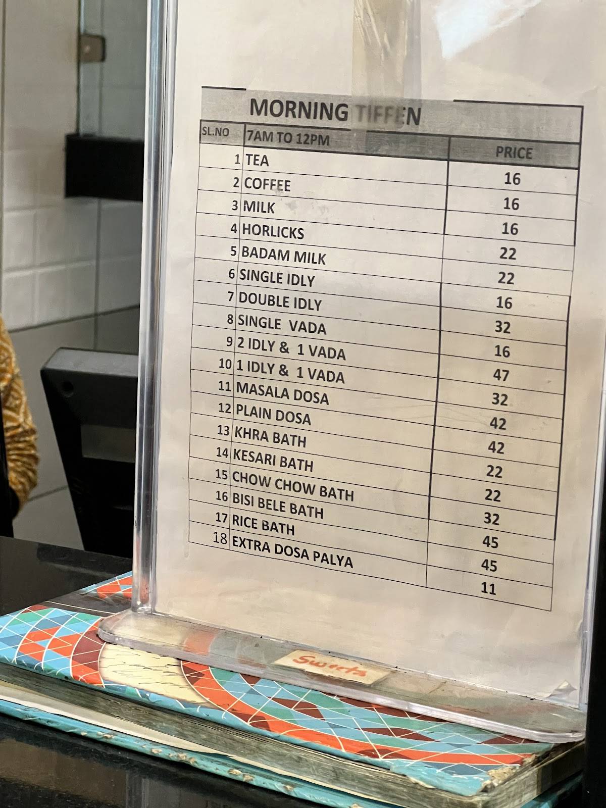 Arogya Ahaara Nammura JP Nagar menu