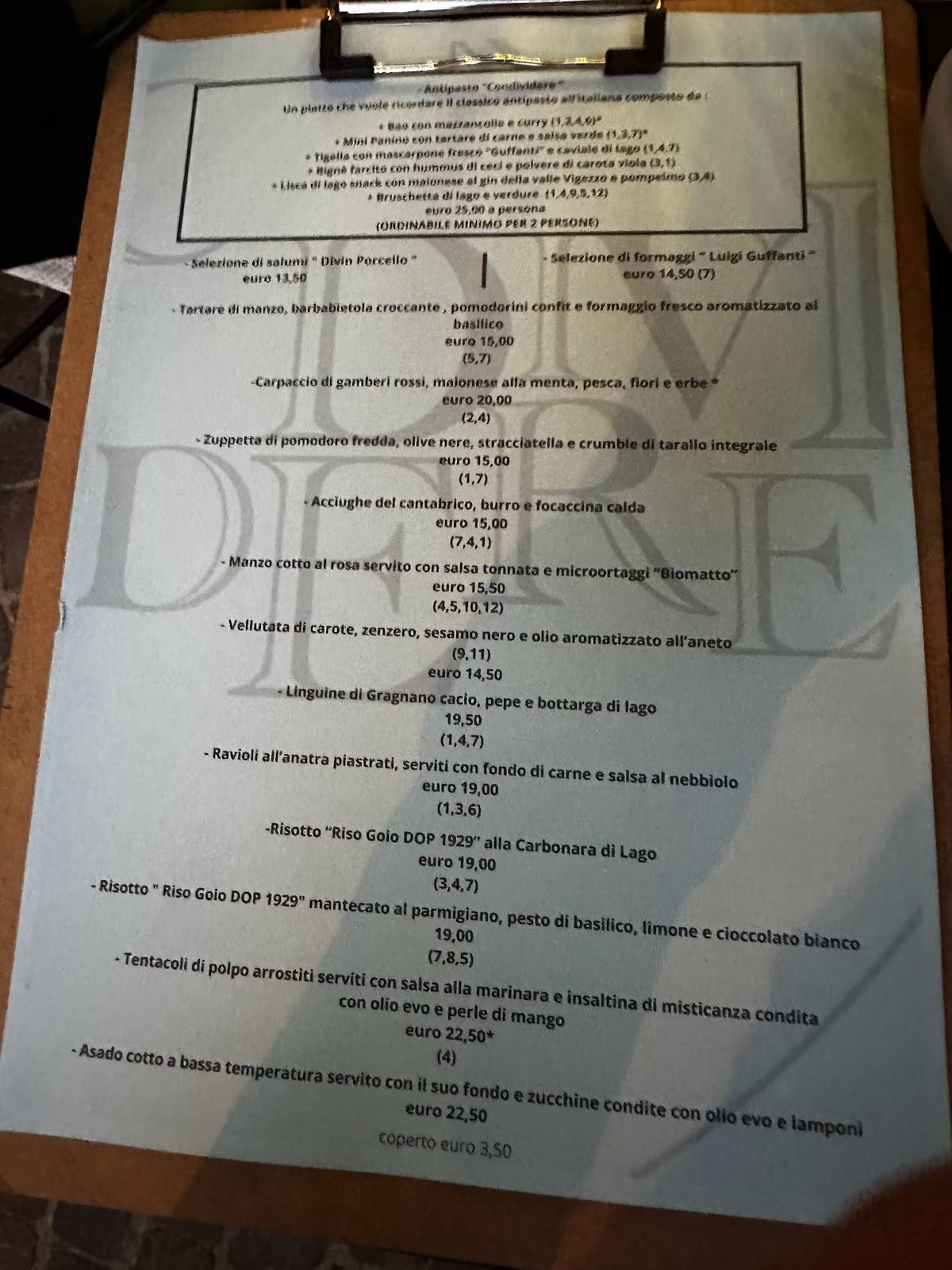 Menu di Condividere bistrot